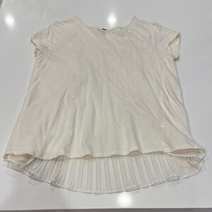 The Limited Cream Pleated Asymmetrical T Shirt